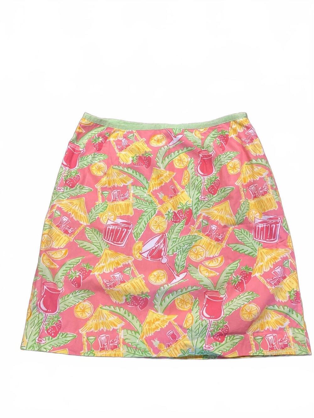 Lilly Pulitzer Tropical Whimsical Bright Colored Resort Wear A-Line Skirt Size 8